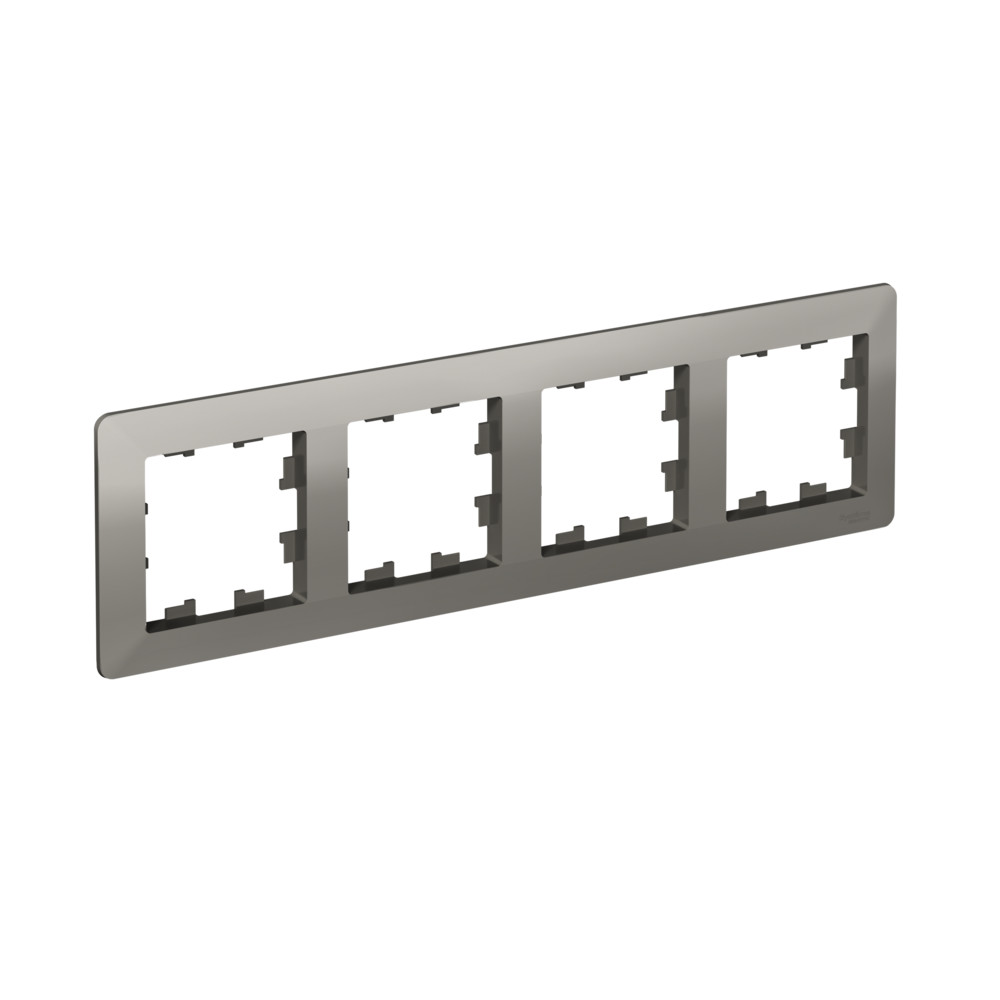 Systeme Electric AtlasDesign Air Сталь/дымчатый черный Рамка 4-ая