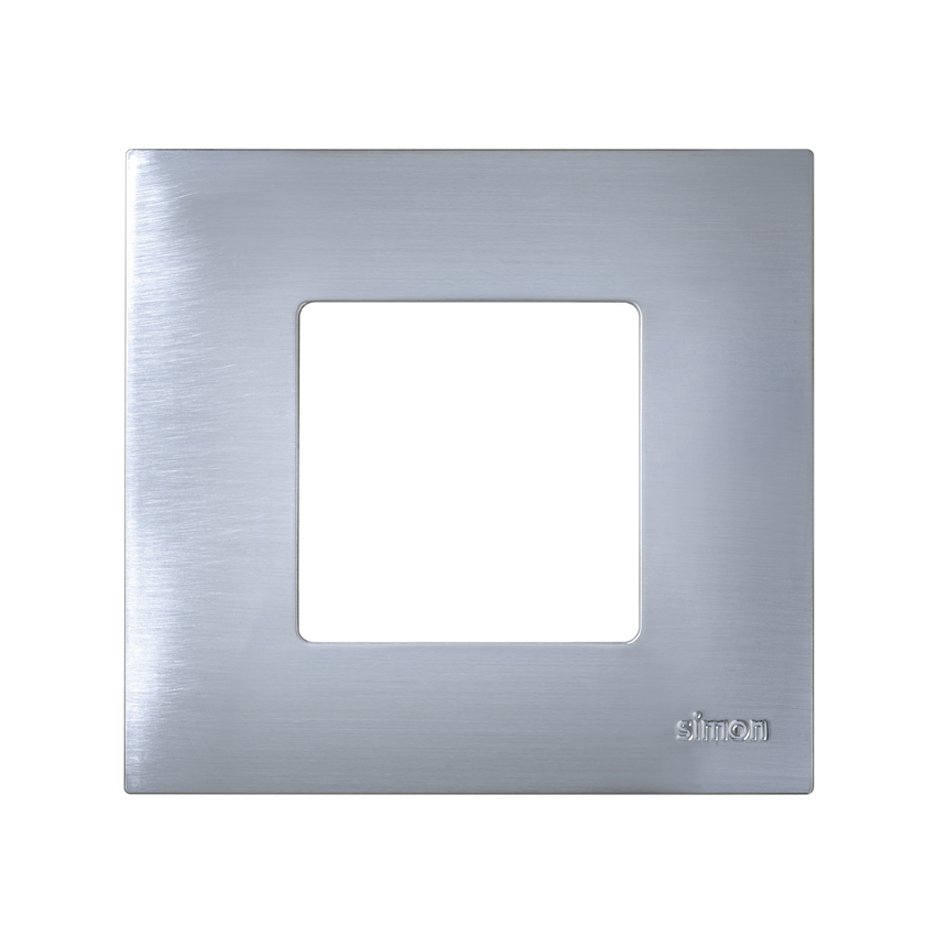 Накладка декоративная для базовой рамки на 1 пост гаммы Metal цвета нержавеющая сталь S27 Play