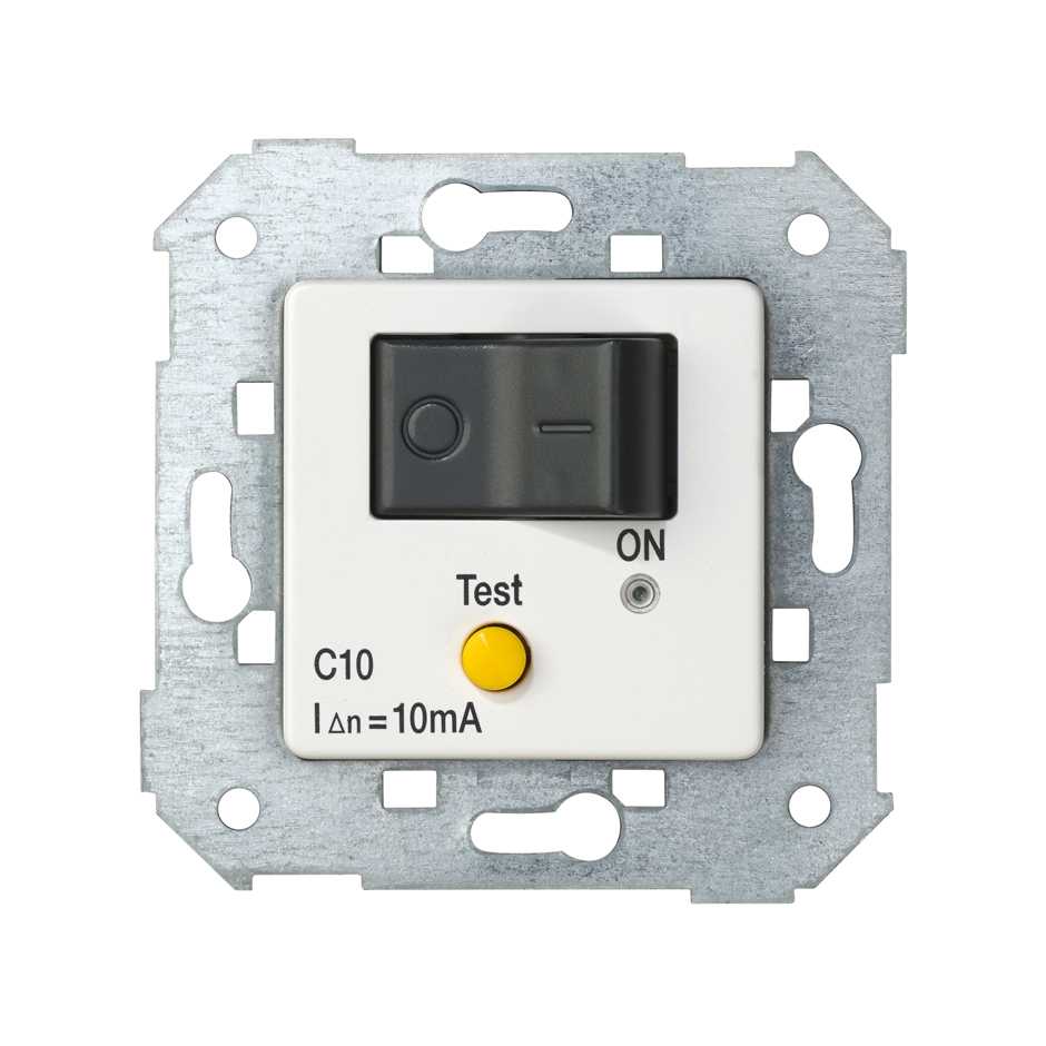 Автоматический магнитно-термический дифференциальный выключатель скрытого монтажа 10 A/10 мА белого цвета S75