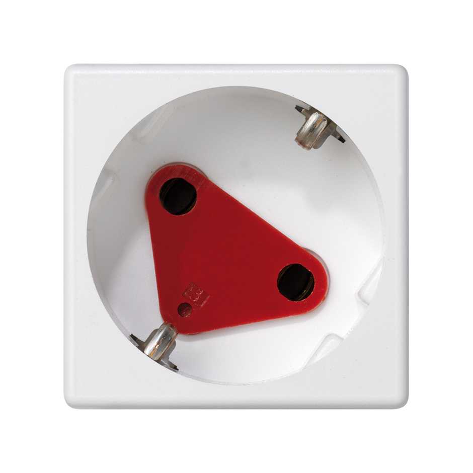 Розетка с заземлением, шторками и блокировкой с безвинтовым подключением Schuko 2Р+Е 16A 250В~ белого цвета K45 Connect