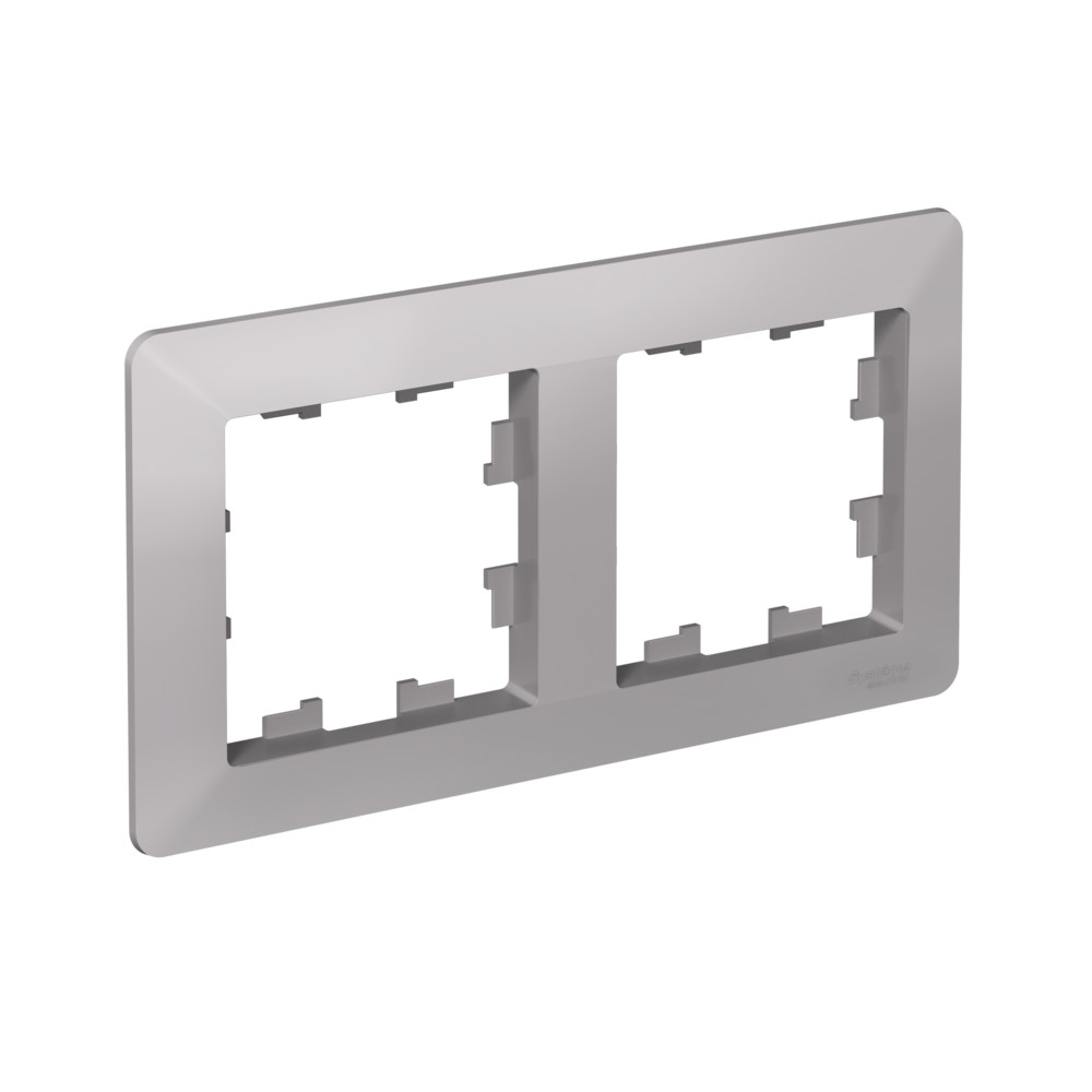 Systeme Electric AtlasDesign Air Алюминий/дымчатый черный Рамка 2-ая