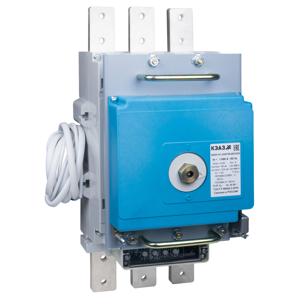 КЭАЗ Выключатель автоматический ВА55-41-344730-1000А-690AC-НР230AC/220DC-ПЭ230AC-УХЛ3