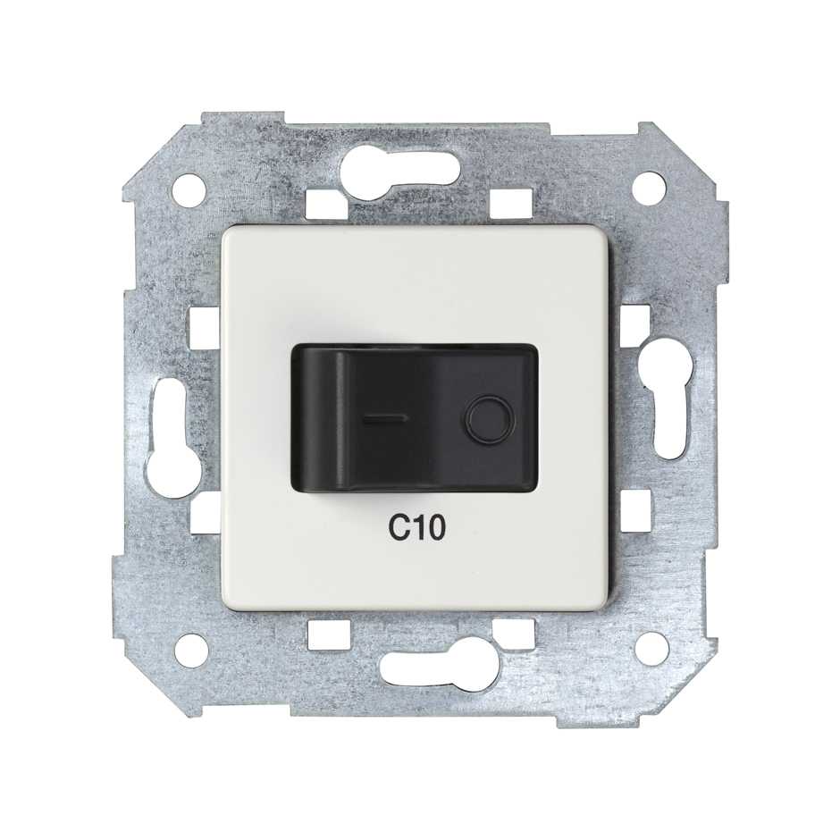 Автоматический магнитно-термический выключатель скрытого монтажа 10A 1P+N белого цвета S75