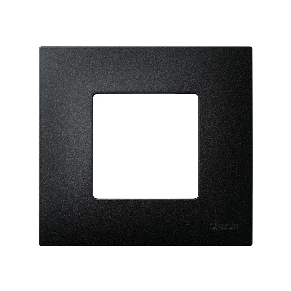 Накладка декоративная для базовой рамки на 1 пост гаммы Artic матового черного цвета S27 Play