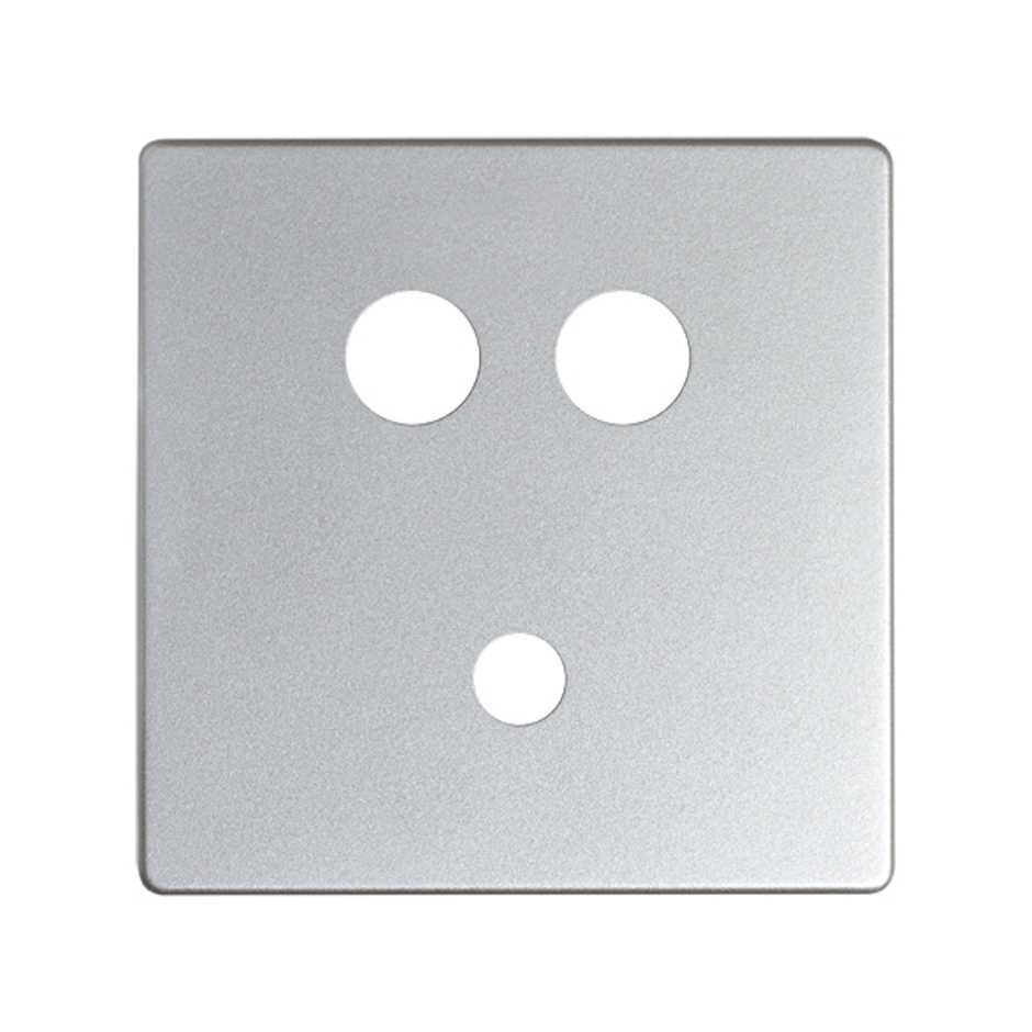 Накладка для розетки Mini-Jack + 2 RCA цвета холодный алюминий S82 Detail