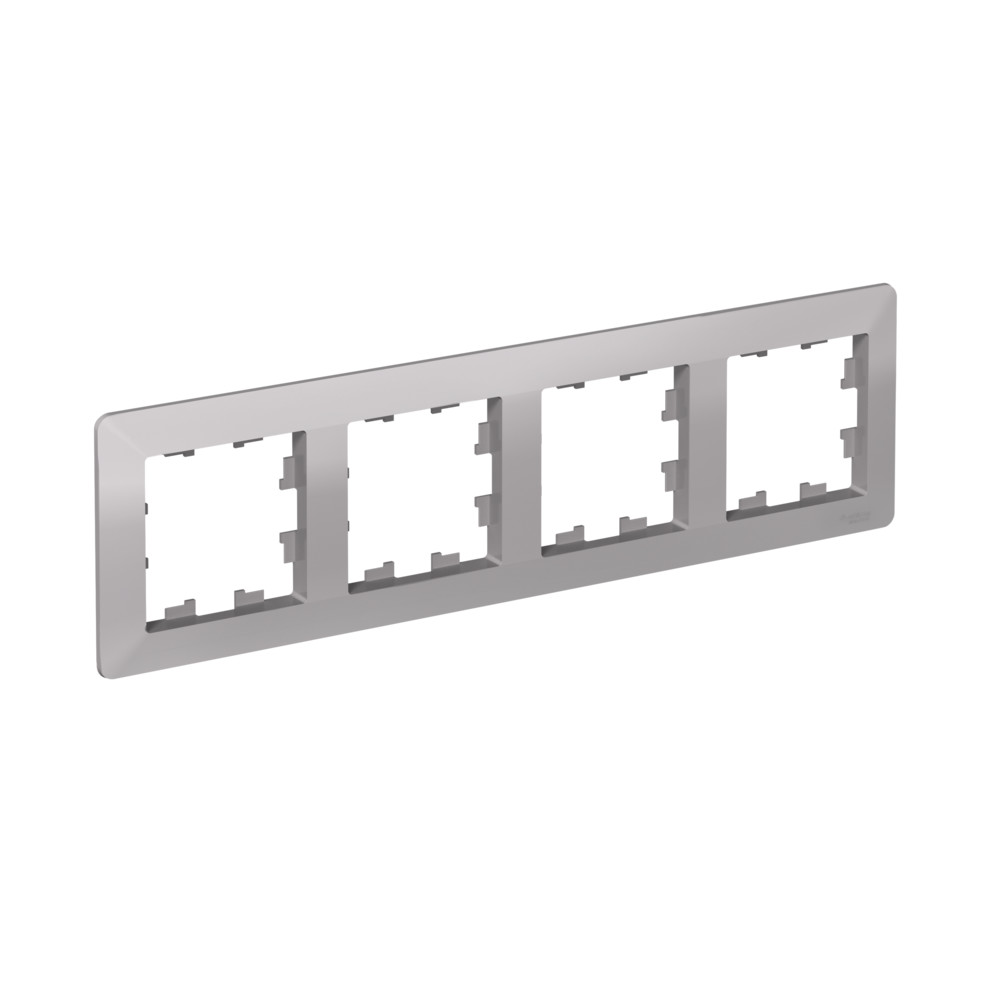 Systeme Electric AtlasDesign Air Алюминий/дымчатый черный Рамка 4-ая