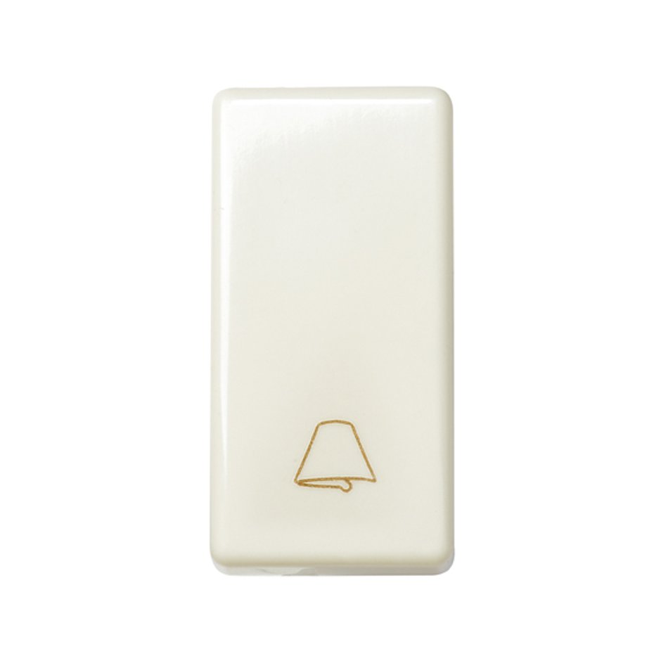 Кнопочный выключатель с пиктограммой "звонок" узкий 10A 250В~ цвета слоновая кость S27