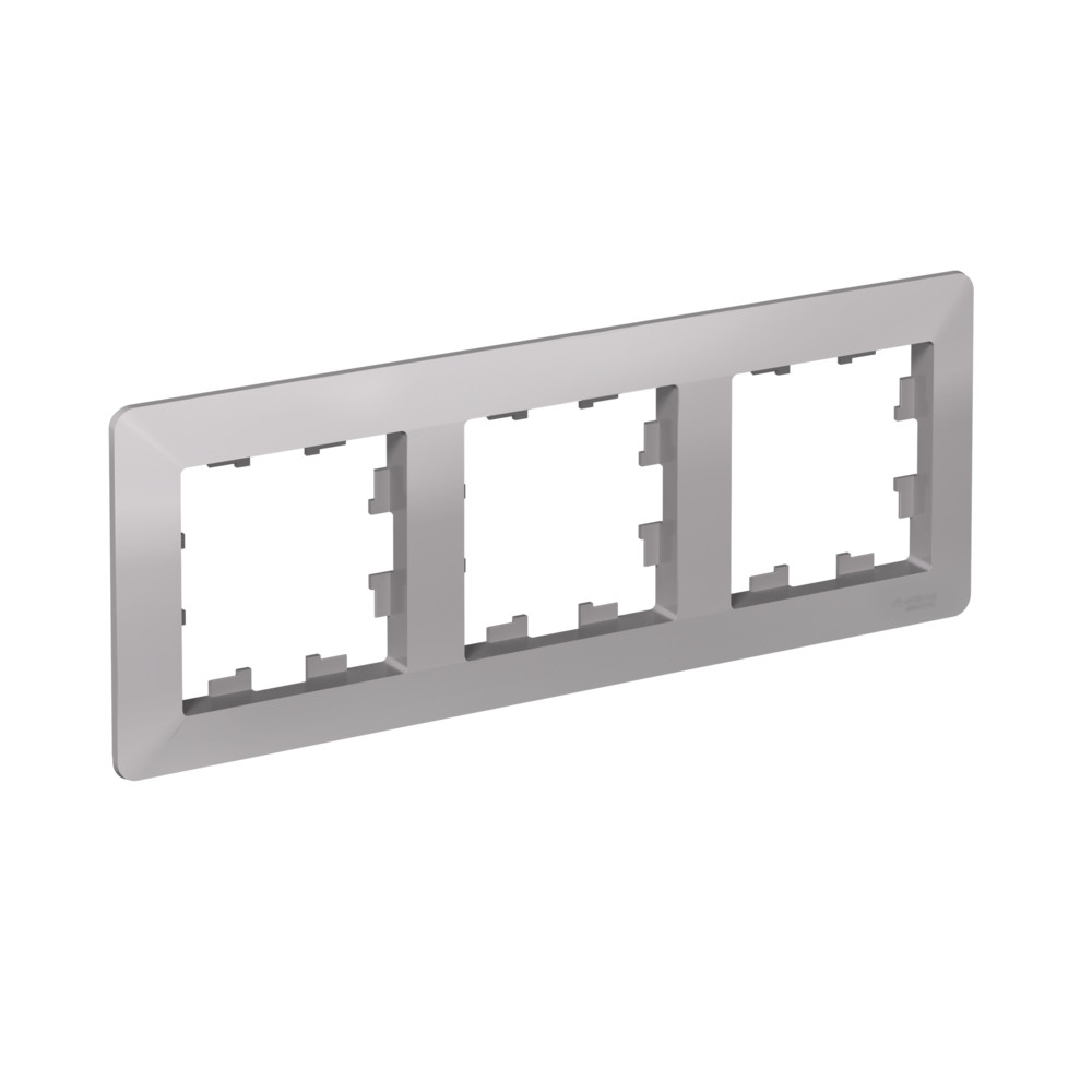 Systeme Electric AtlasDesign Air Алюминий/дымчатый черный Рамка 3-ая