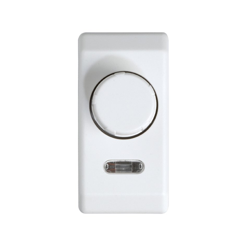 Светорегулятор электронный поворотно-нажимной проходной узкий 40-500Вт 230В~ белого цвета S27