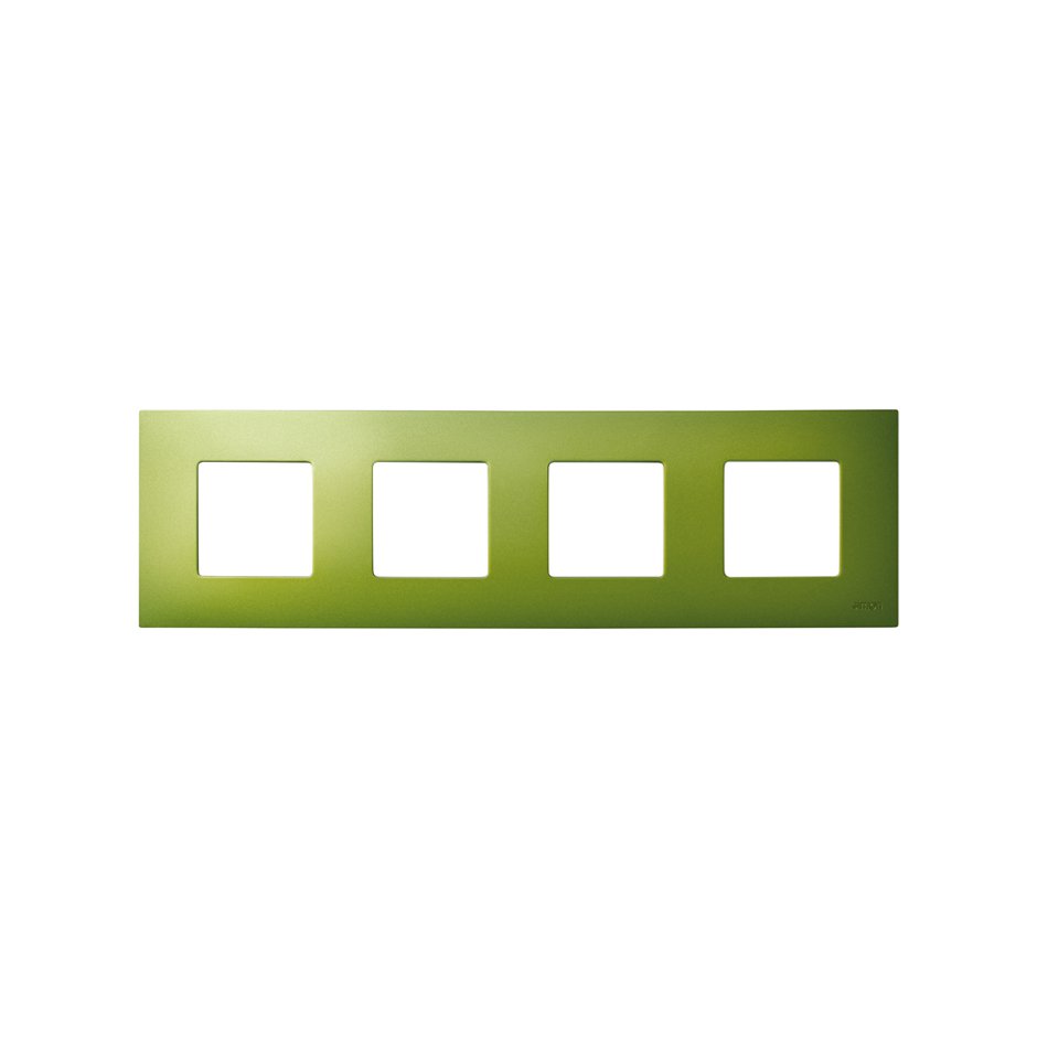 Накладка декоративная для базовой рамки на 4 поста гаммы Artic матового зеленого цвета S27 Play