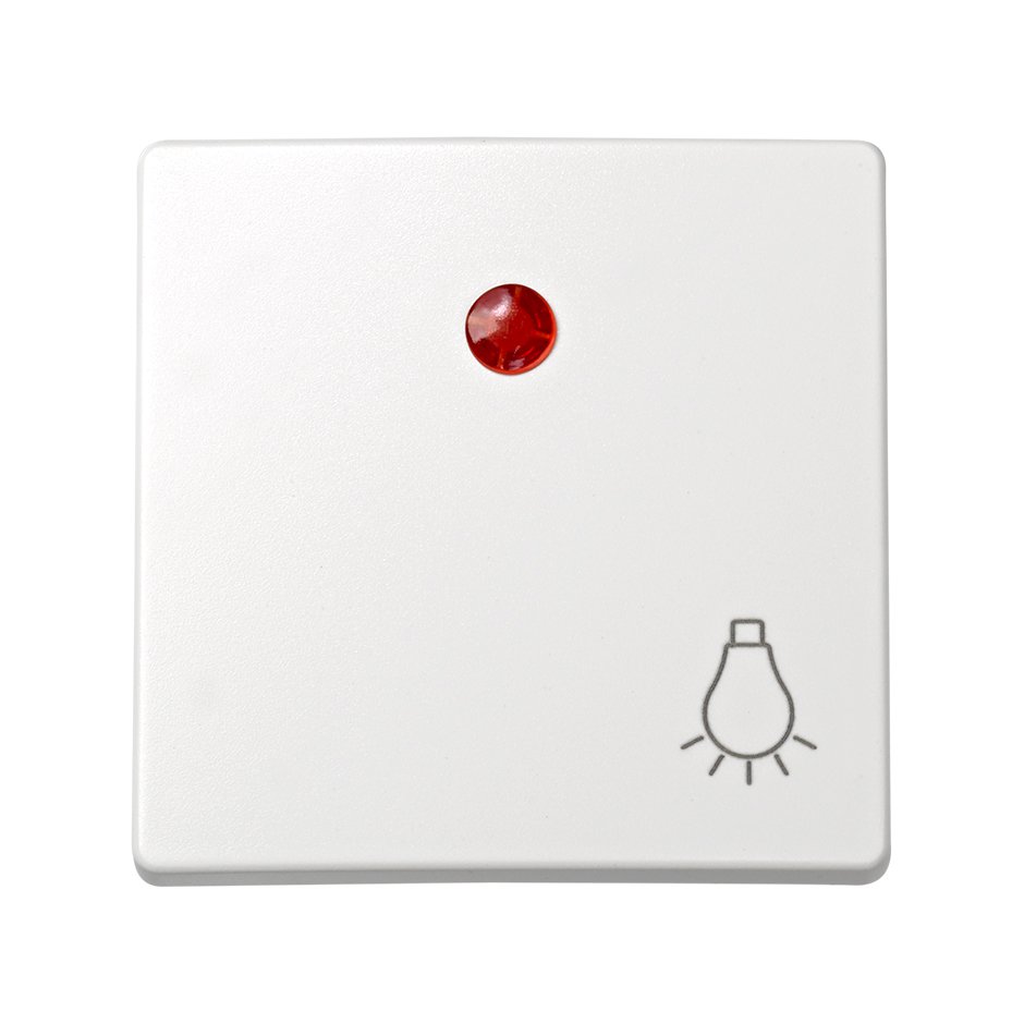 Клавиша для выключателя с подсветкой и пиктограммой "свет" белого цвета S73 Loft