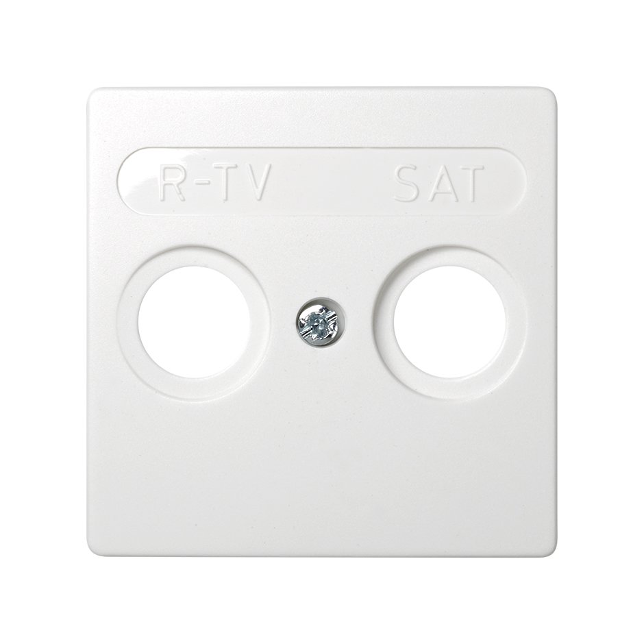 Накладка для розетки R-TV+SAT с пиктограммой "R-TV SAT" белого цвета S73 Loft