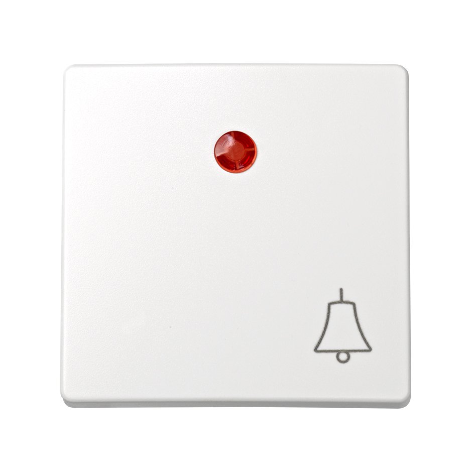 Клавиша для выключателя с подсветкой и пиктограммой "звонок" белого цвета S73 Loft