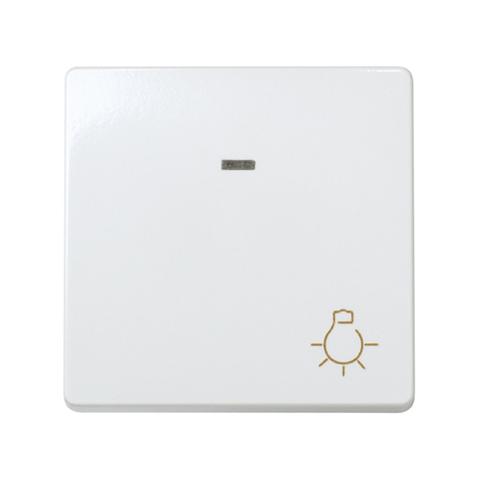 Кнопочный выключатель с подсветкой и пиктограммой "свет" 10A 250В~ белого цвета S27