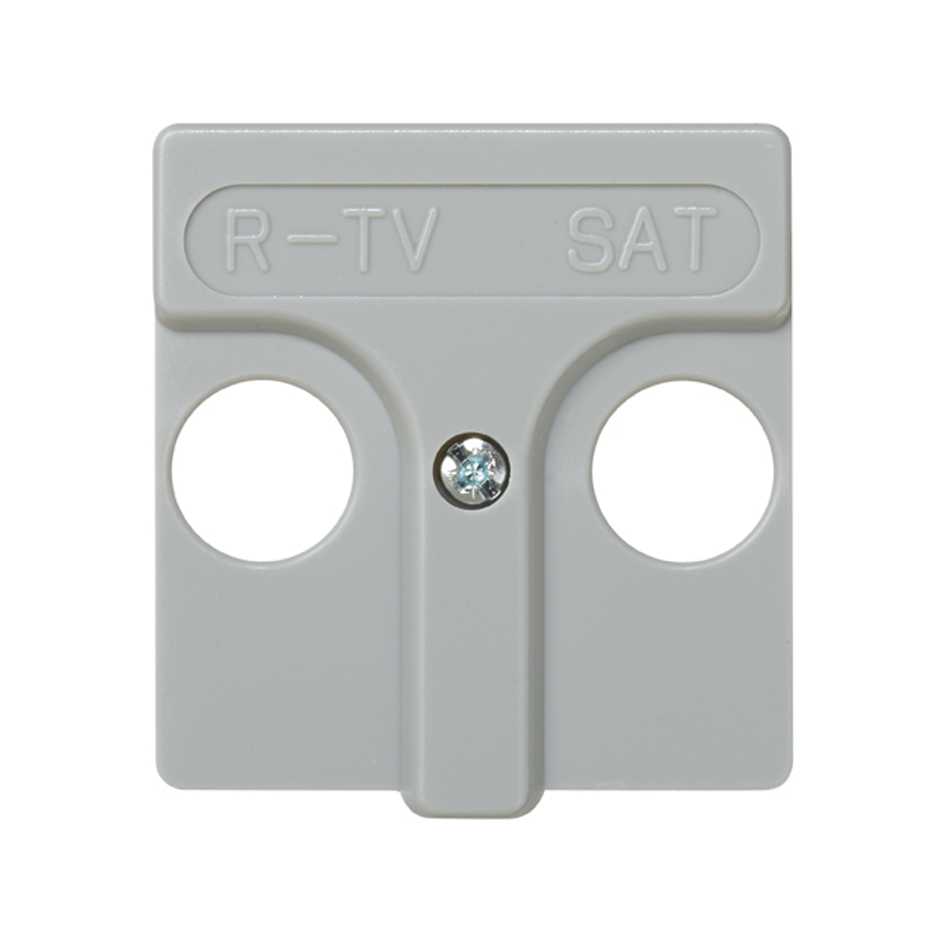 Накладка для розетки R-TV+SAT с пиктограммой "R-TV SAT" серого цвета S27