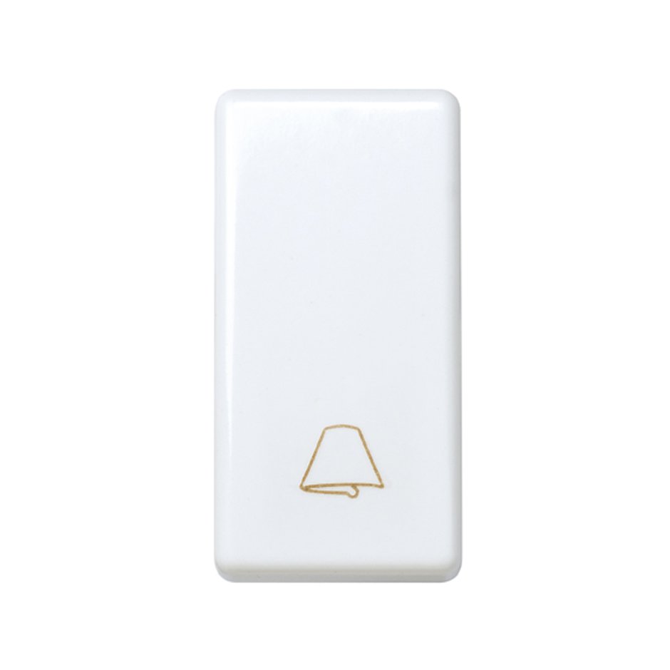 Кнопочный выключатель с пиктограммой "звонок" узкий 10A 250В~ белого цвета S27