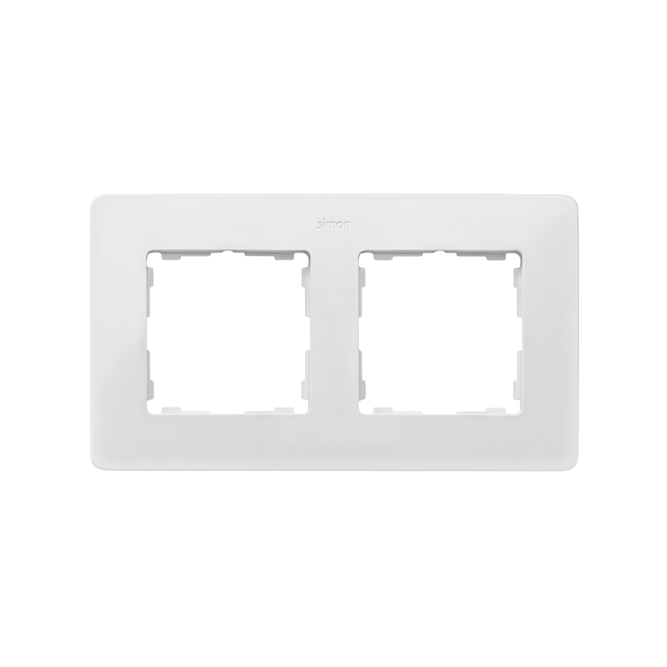 Рамка на 2 поста белого цвета с основанием цвета алюминий S82 Detail