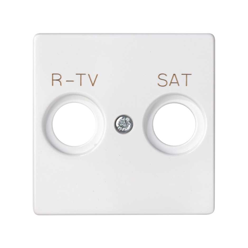 Накладка для розетки R-TV+SAT с пиктограммой "R-TV SAT" белого цвета S82