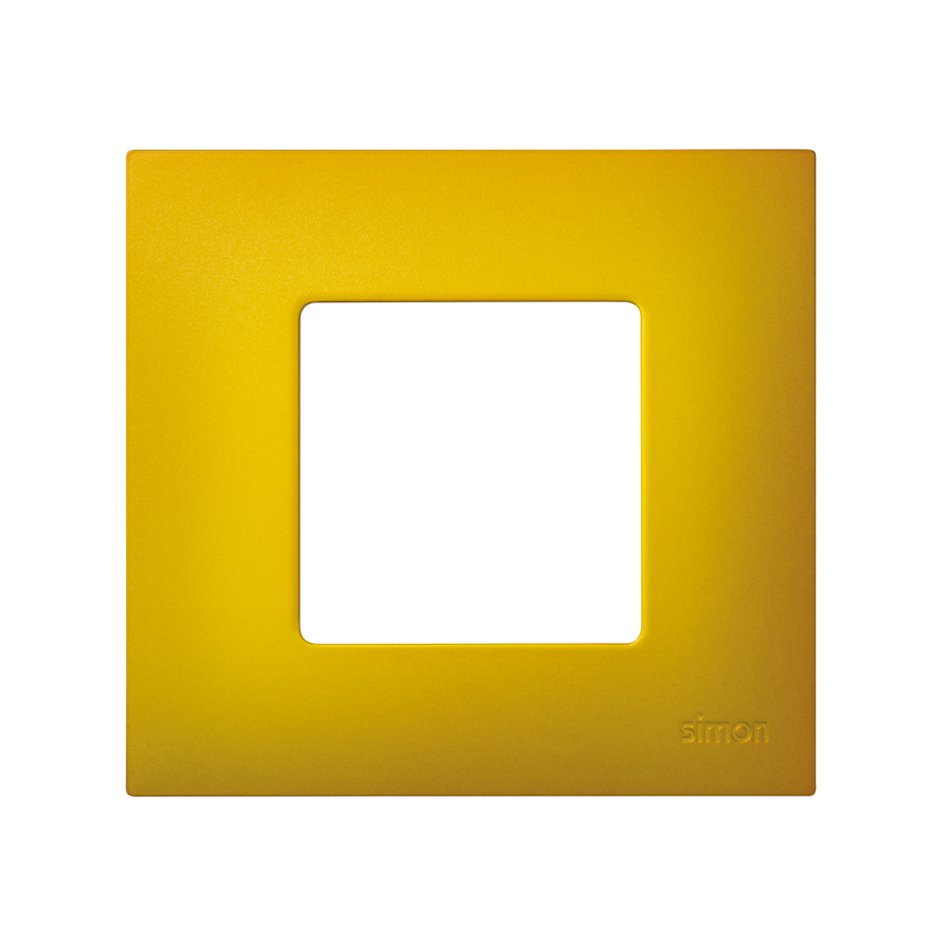 Накладка декоративная для базовой рамки на 1 пост гаммы Artic матового желтого цвета S27 Play