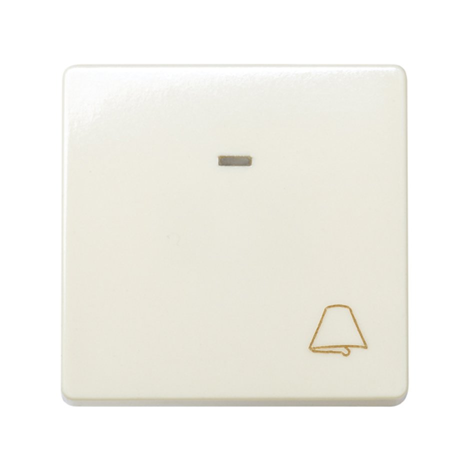 Кнопочный выключатель с подсветкой и пиктограммой "звонок" 10A 250В~ цвета слоновая кость S27