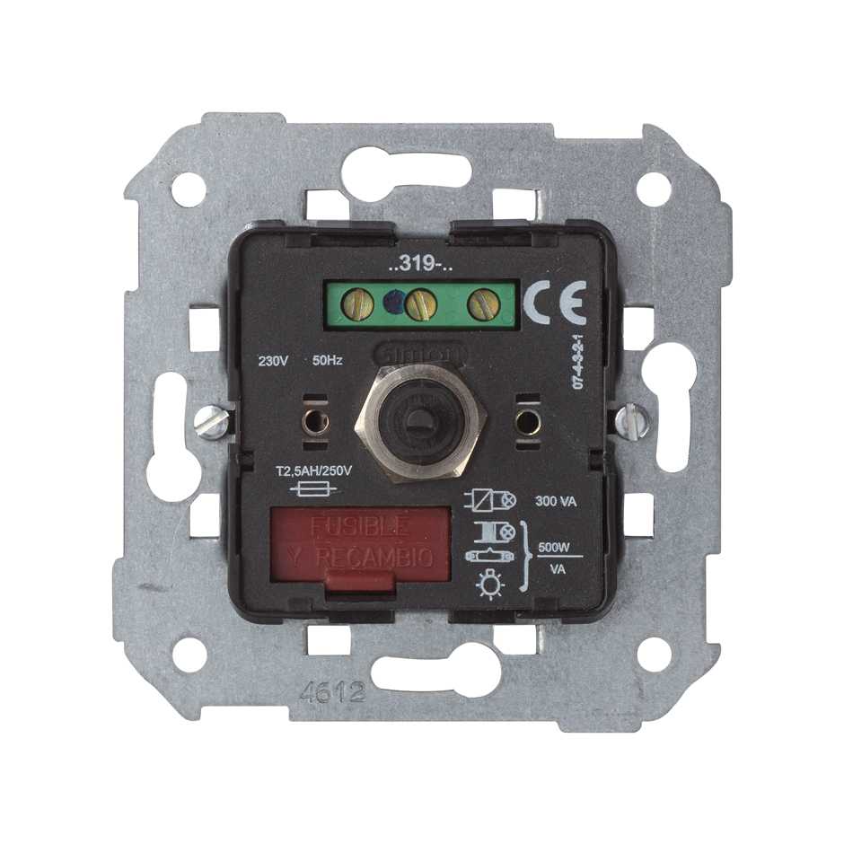 Светорегулятор универсальный поворотно-нажимной проходной 40-500Вт 230В~ S75