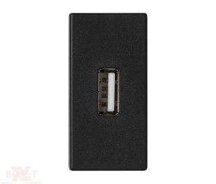 Розетка узкая USB 2.0 для передачи данных цвета графит K45 Connect