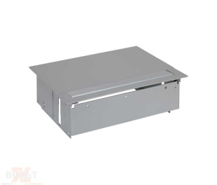 Врезной x4 розеточный блок, планка, 3x2P+E, 1 пустой модуль, алюминий, S400