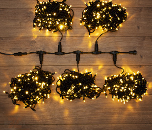 Гирлянда LED ClipLight 24V, 5 нитей по 20 метров, ТЕПЛЫЙ БЕЛЫЙ NEON-NIGHT (323-506)