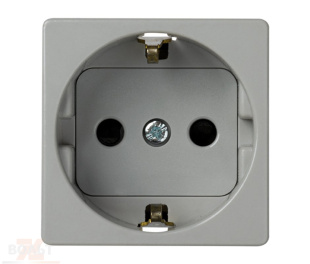 Розетка с заземлением и шторками Schuko 2Р+Е 16A 250В~ серого цвета S27
