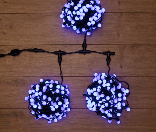 Гирлянда LED ClipLight - ШАРИКИ 24V, 3 нити по 20 метров, СИНИЕ светодиоды, IP54 (323-613)