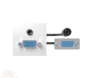 Модуль с адаптером, проходной VGA + MiniJack мама/мама, белый, S400