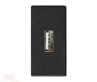 Розетка USB 2.0 для передачи данных узкая цвета графит S27