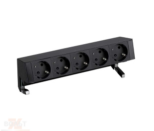 Настольный x5 розеточный блок, 5x2P+E, черный, S400