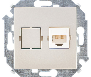 Simon 15 Шампань Розетка компьютерная 1-ая RJ45 кат.5е