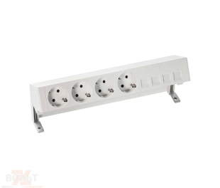 Настольный x6 розеточный блок, 4x2P+E, 4хRJ45, белый, S400