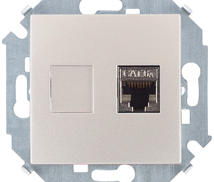 Simon 15 Шампань Розетка компьютерная RJ45 кат.6A (АМР, FTP)