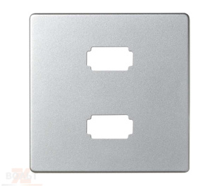 Накладка для розетки 2хUSB 2.0 для передачи данных цвета алюминий S82