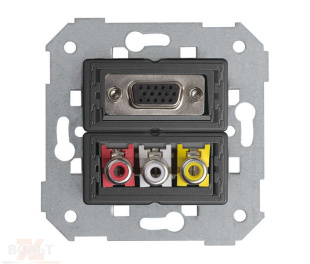Розетка VGA HD15 + 3 RCA S75