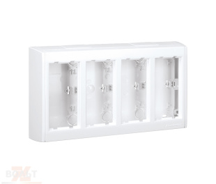 Настенный блок поверхностного монтажа CIMA Pro на 4 двойных поста белого цвета Connect