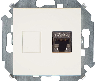 Simon 15 Слоновая кость Розетка компьютерная RJ45 кат.6A (АМР, FTP)