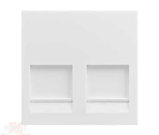 Адаптер со шторками 2 RJ45 Keystone, белый, S400
