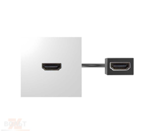 Модуль с адаптером, проходной HDMI мама/мама, белый, S400