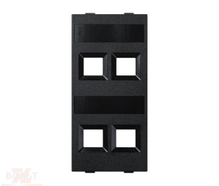 Модуль S прямой на 4 разъема RJ45 без шторок цвета графит Connect