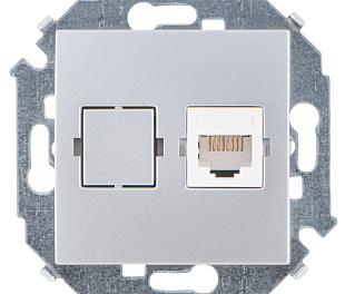 Simon 15 Алюминий Розетка компьютерная 1-ая RJ45 кат.5е