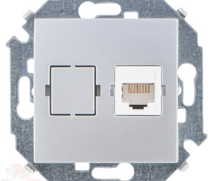 Simon 15 Алюминий Розетка компьютерная 1-ая RJ45 кат.5е