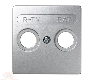 Накладка для розетки R-TV+SAT с пиктограммой "R-TV SAT" цвета алюминий S73 Loft