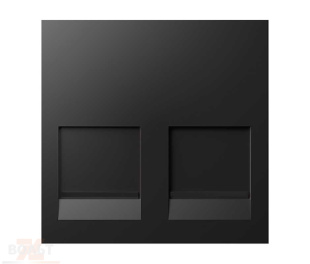 Адаптер со шторками 2 RJ45 Keystone, черный, S400