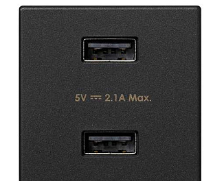 Зарядное устройство 2xUSB 5В 2.1A 230В~ цвета графит K45 Connect