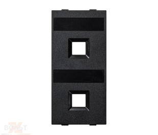 Модуль S прямой на 2 разъема RJ45 без шторок цвета графит Connect