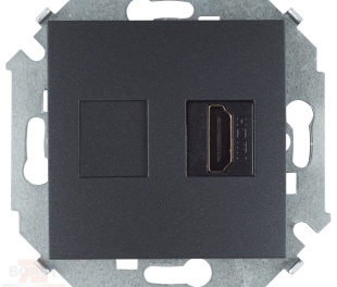 Simon 15 Графит Розетка HDMI, аудио/видео, v1.4, тип А